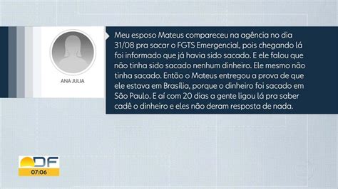 Vídeo Polícia Federal Investiga Golpe No Saque Do Fgts Bom Dia Df G1