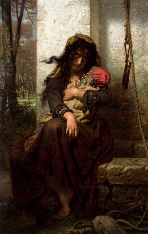 The Lunatic Of Etretat Painting By Hugues Merle Pixels