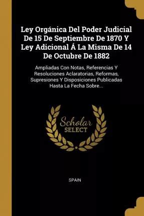 Libro Ley Org Nica Del Poder Judicial De 15 De Septiembre Cuotas