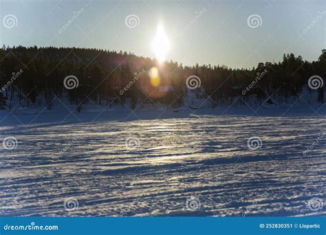 Winter in Inari Lake, Lapland, Finland Stock Image - Image of cover, lapland: 252830351