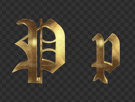 Render 3d letras minúsculas y mayúsculas de oro Archivo PSD Premium