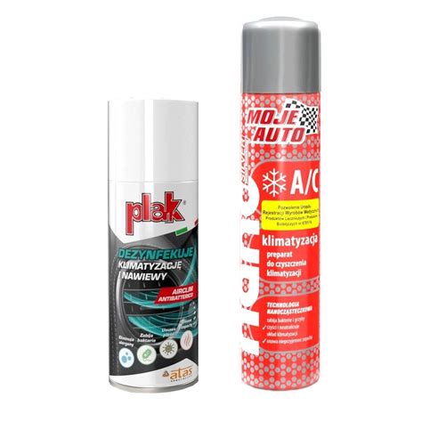 ZESTAW PLAK AIRCLIM Antibatterico 200ml Spray Moje Auto Nano Silver