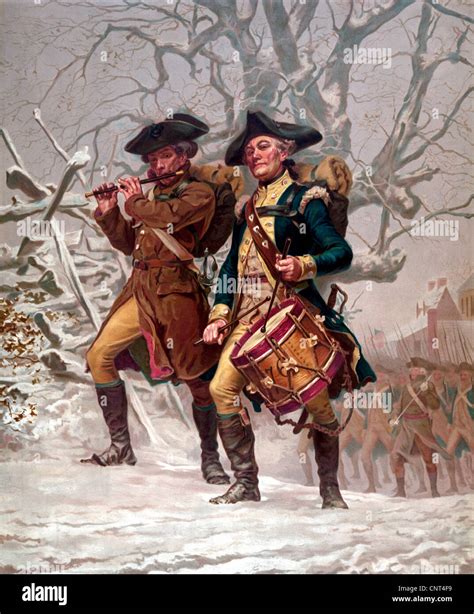 Vintage Revolutionary War Print of American minutemen being led into ...