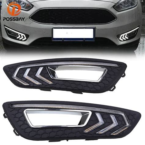 Buy Possbay White Led Daytime Running Lights Drl Daylight Fit For Ford Focus St