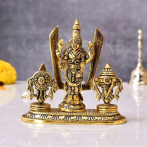 Buy Artvarko Brass Tirupati Balaji Venkateshwara Murti Idol Statue Lord