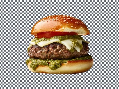 Hamb Rguer De Pesto Delicioso Isolado Em Fundo Transparente Psd Premium