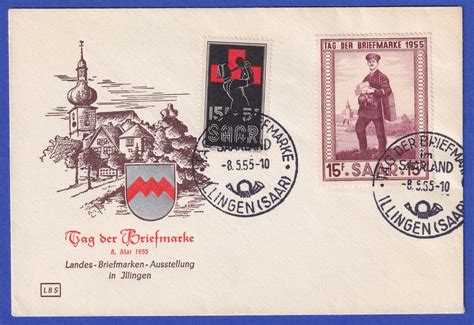 Saarland 1955 Tag Der Briefmarke Mi Nr 361 Auf FDC Mit So O ILLINGEN