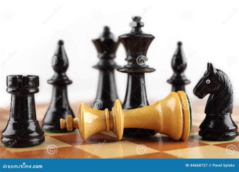 Chess Concept. Checkmate White King Stock Image - Image of concept ...