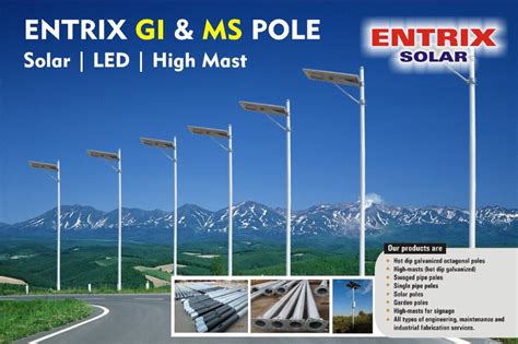 Mild Steel High Mast Lighting Pole For Highway Size Meter At