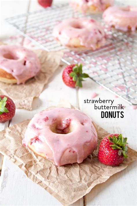 Strawberry Buttermilk Donuts With Strawberry Glaze