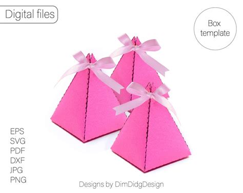 Box Template Box Svg Favor Box Svg Pyramid Box Svg Triangle Etsy