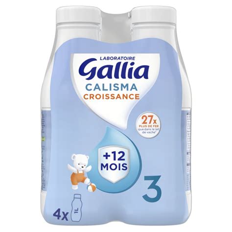 GALLIA Calisma 3 lait de croissance liquide dès 12 mois 4x1l pas cher