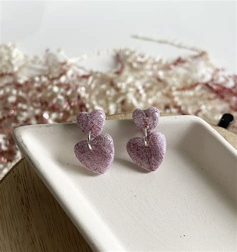 Valentines Day Earrings Heart Dangles V Day Earrings Etsy Etsy