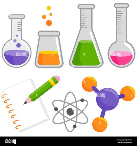 La Ciencia Y La Química Colección Tubo De Ensayo Botellas Llenas Con Productos Químicos Bloc