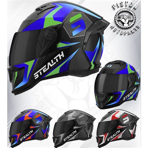 Capacete Fechado Moto Stealth Concept Tp Ls Brilhante Viseira Fume