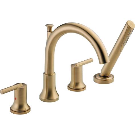 Delta Trinsic Handle Deck Mount Roman Tub Faucet Trim Kit With Hand