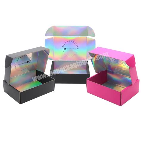 Custom Printing Empaque Caja Holographic Shipping Mailer Box Hologram Cardboard Mailing Pr Box