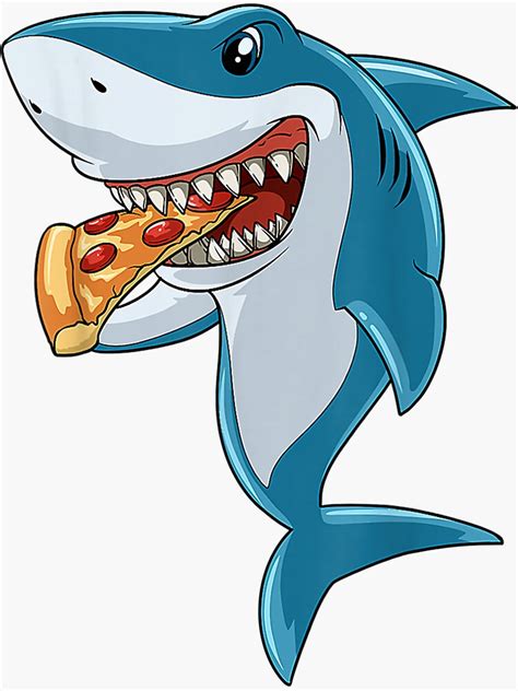 Shark Eating Pizza Shark Lovers Pizza Lovers Sticker For Sale By