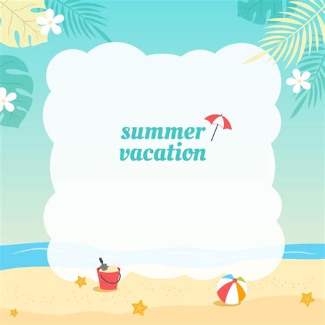 Premium Vector Summer Beach Background Illustration Template