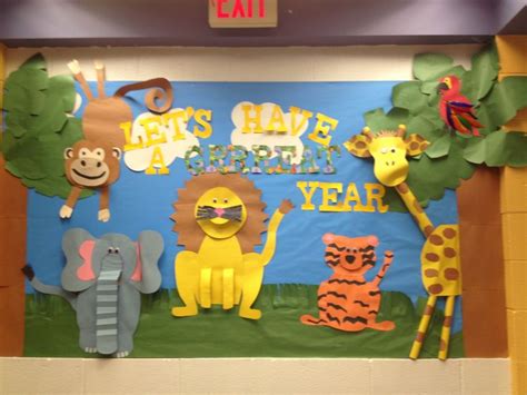 Jungle Animal Bulletin Board Idea Preschoolplanet