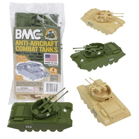 Buy BMC Classic Payton Anti Aircraft Tanks 4pc Tan Green Plastic Army