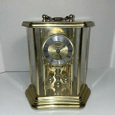 Vintage Westminster Chime Quartz Mantel Clock Brass Gold Tone Made In