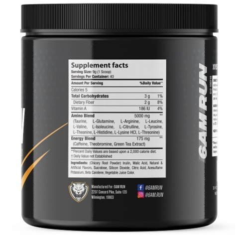6AM Run Marathon Advanced Amino + Preworkout Formula Peach Mango - 12.7 ...