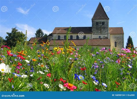 Church In Flowers Stock Photo Image Of Countryside Meadow 16898134