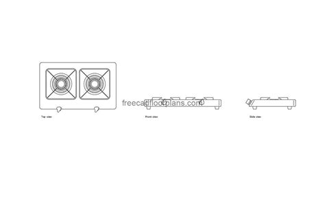 Gas Stove All Side Elevation Cad Blocks Details Dwg File 48 Off