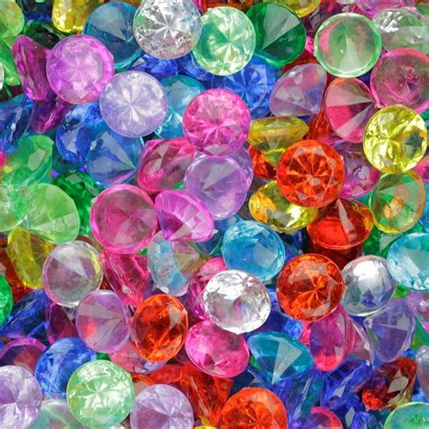 Acrylic Gems - Plastic Diamond Gems for Pirate Treasures - Assorted ...