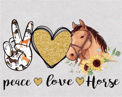 Peace Love Horse PNG Peace Love Horse Horse Gift Peace | Etsy