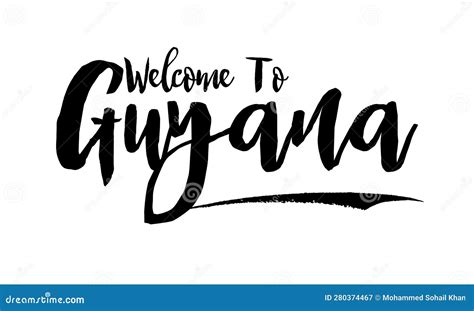 Welcome To Guyana Country Name In Elegant Bold Typography Text Lettering Vector Art Design Stock