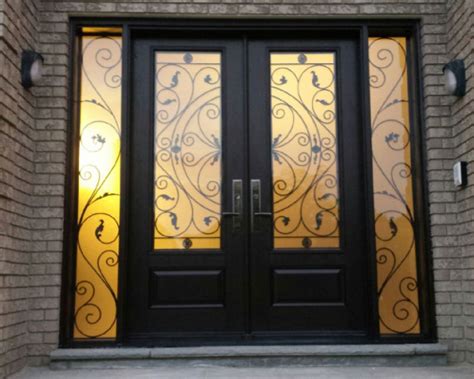 Front Entry Doors Wrought Iron Entrance Doors Fiberglass Doors Serafina Design With Frosted