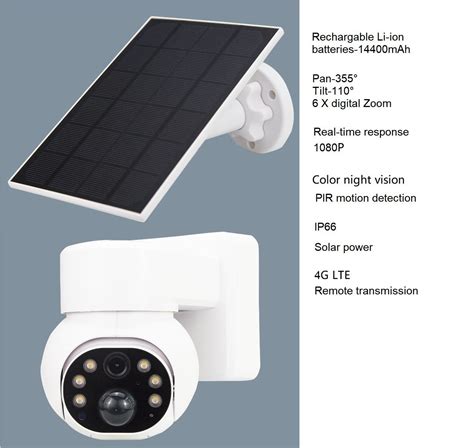 1080P PIR Outdoor IP66 4G Solar PTZ Security Camera Support Live Video