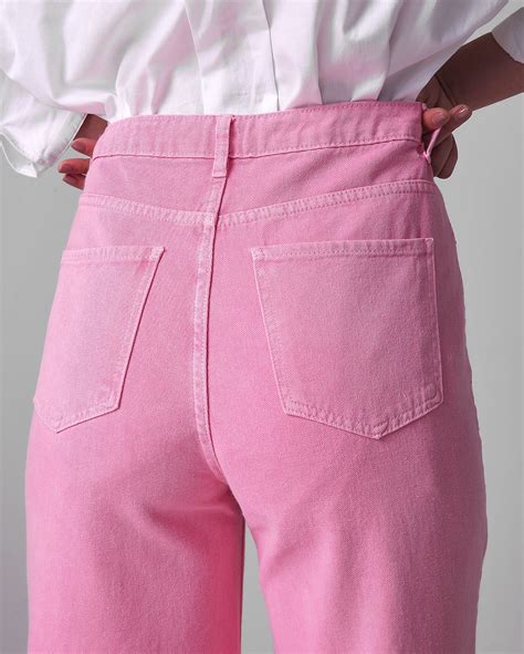 Riachuelo Calça jeans color feminina wide leg rosa AK by Riachuelo