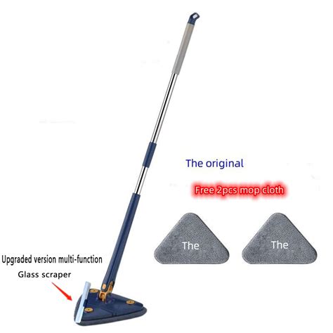 360 Rotatable Mop Extendable Triangle Self Twisting Water Squeeze