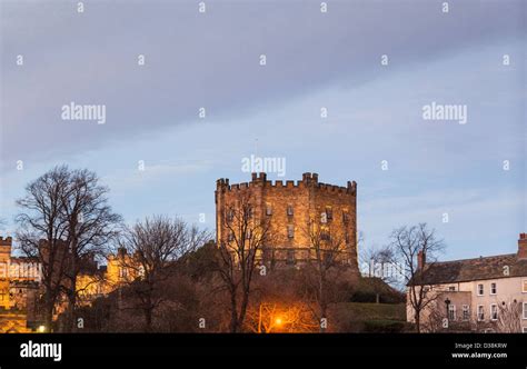 Durham Castle, Durham, England, UK in evening light - now a student hall of residence for Durham ...