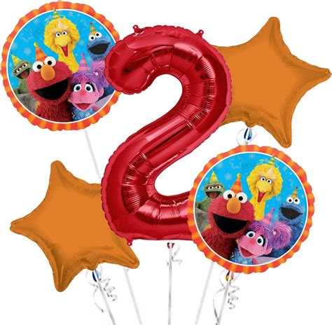 Elmo Happy Birthday Foil Balloon Bouquet 5 Pc S03 Viva Party Balloon