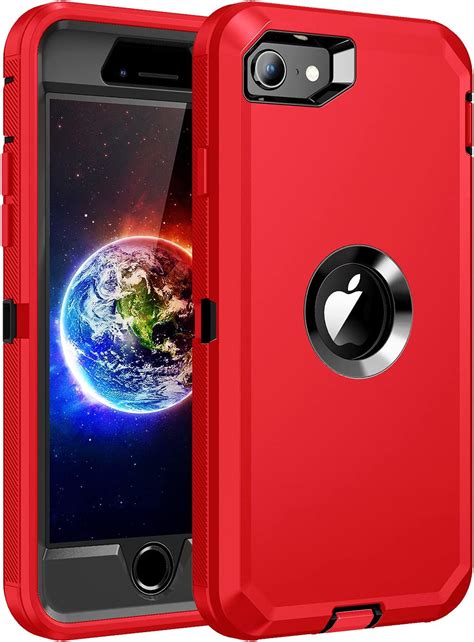 Regsun For Iphone Se 2020 Casebuilt In Screen Protectorshockproof 3 Layer Full