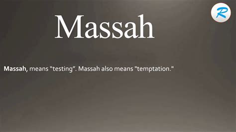 How To Pronounce Massah Youtube