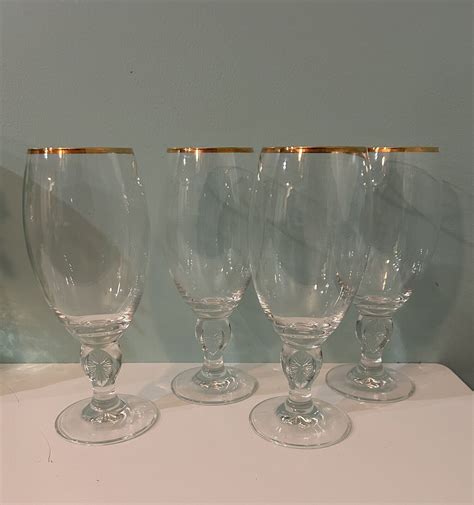 Stella Artois Gold Wine Chalice Glass Set Of 4 Ebay