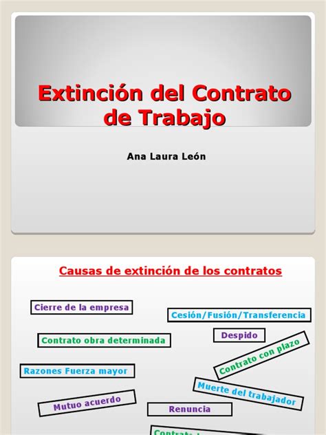 Extinción Del Contrato De Trabajo Pdf Derecho Laboral Esfera Pública