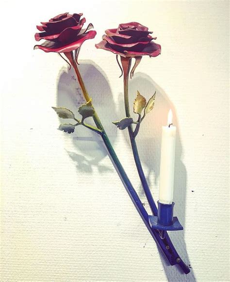 Hand Forged Rainbow Iron Rose