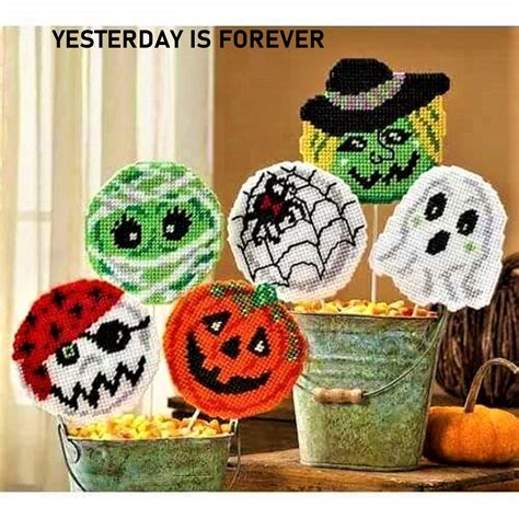 Plastic Canvas Pattern Halloween Spooky Friends Ornaments Etsy