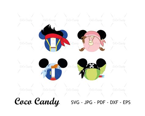 The Neverland Pirates Bundle Svg Pirate Jake Svg Mouse Ear Svg Izzy Svg