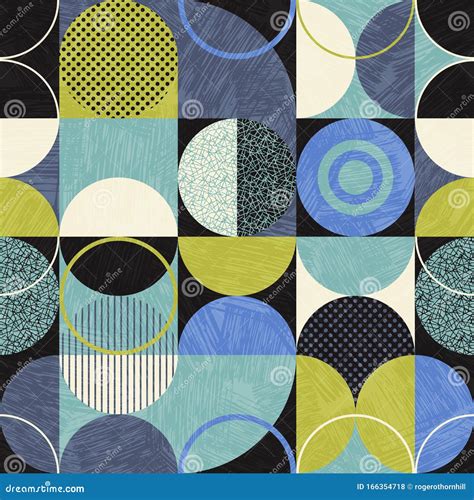 Seamless Abstract Geometric Modern Pattern Retro Bauhaus Design Of