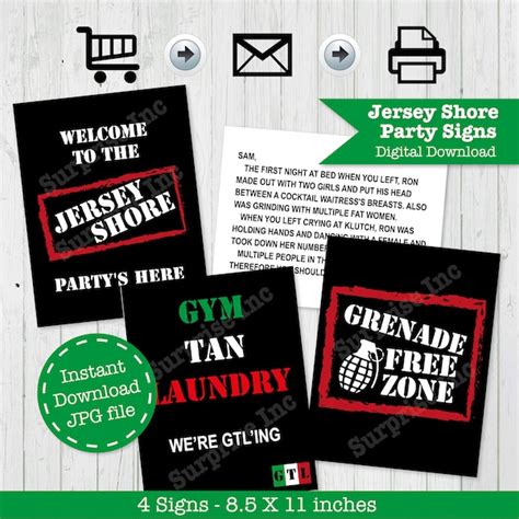 Jersey Shore Party Invitation Template Etsy