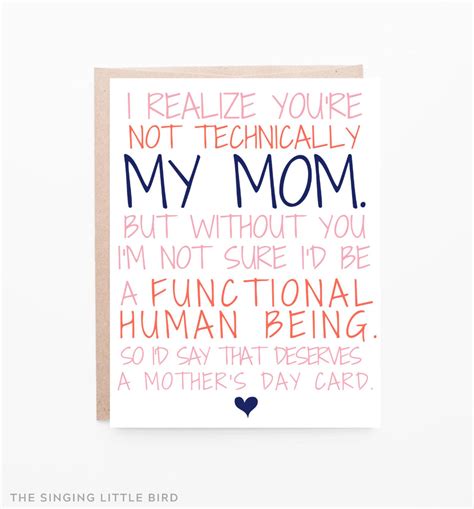 Happy Mothers Day Step Mom Card Friends Mom Blank Etsy In 2021 Mom