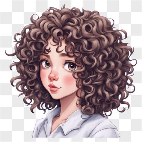 Download Illustration Of A Girl With Curly Hair Cartoons Online Creative Fabrica