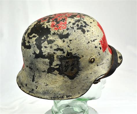 Original World War German Waffen Ss Medic M Helmet Sally Antiques